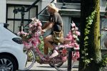 Amsterdam 14 augustus 2021
Man met roze fiets vol met bloemen