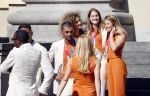 Den Haag 10 augustus 2021
Koning Willem Alexander en Koningin Maxima ontvangen op paleis noordeinde alle medaillewinnaars van de Olympische spelen in Tokyo. oa Sifan Hassan Harrie Lavreysen  Kiran Badloe Annemiek v d Vleuten Niek Kimmann Shanne Braspennincx Abdi Nageeye Jeffrey Hoogland Gabriella Schloesser Steve Wijler Arno Kamminga Sharon v Rouwendaal Tom Dumoulin Anouk Vetter Femke Bol Nouchka Fontijn Merel Smulders Sanne v Dijke Maikel v d Vleuten Kirsten Wild Annemiek Bekkering Annette Duetz Emma Oosterwegel Marit Bouwmeester Anna v d Breggen Roy v d Berg , heren 4 roeien , dames 2 roeien, heren 4x 400m  en het nederlands dames hockeyteam .Ook chef de Mission Pieter v d Hoogenband is er natuurlijk bij .