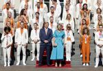 Den Haag 10 augustus 2021
Koning Willem Alexander en Koningin Maxima ontvangen op paleis noordeinde alle medaillewinnaars van de Olympische spelen in Tokyo. oa Sifan Hassan Harrie Lavreysen  Kiran Badloe Annemiek v d Vleuten Niek Kimmann Shanne Braspennincx Abdi Nageeye Jeffrey Hoogland Gabriella Schloesser Steve Wijler Arno Kamminga Sharon v Rouwendaal Tom Dumoulin Anouk Vetter Femke Bol Nouchka Fontijn Merel Smulders Sanne v Dijke Maikel v d Vleuten Kirsten Wild Annemiek Bekkering Annette Duetz Emma Oosterwegel Marit Bouwmeester Anna v d Breggen Roy v d Berg , heren 4 roeien , dames 2 roeien, heren 4x 400m  en het nederlands dames hockeyteam .Ook chef de Mission Pieter v d Hoogenband is er natuurlijk bij .