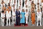 Den Haag 10 augustus 2021
Koning Willem Alexander en Koningin Maxima ontvangen op paleis noordeinde alle medaillewinnaars van de Olympische spelen in Tokyo. oa Sifan Hassan Harrie Lavreysen  Kiran Badloe Annemiek v d Vleuten Niek Kimmann Shanne Braspennincx Abdi Nageeye Jeffrey Hoogland Gabriella Schloesser Steve Wijler Arno Kamminga Sharon v Rouwendaal Tom Dumoulin Anouk Vetter Femke Bol Nouchka Fontijn Merel Smulders Sanne v Dijke Maikel v d Vleuten Kirsten Wild Annemiek Bekkering Annette Duetz Emma Oosterwegel Marit Bouwmeester Anna v d Breggen Roy v d Berg , heren 4 roeien , dames 2 roeien, heren 4x 400m  en het nederlands dames hockeyteam .Ook chef de Mission Pieter v d Hoogenband is er natuurlijk bij .