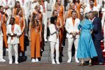Den Haag 10 augustus 2021
Koning Willem Alexander en Koningin Maxima ontvangen op paleis noordeinde alle medaillewinnaars van de Olympische spelen in Tokyo. oa Sifan Hassan Harrie Lavreysen  Kiran Badloe Annemiek v d Vleuten Niek Kimmann Shanne Braspennincx Abdi Nageeye Jeffrey Hoogland Gabriella Schloesser Steve Wijler Arno Kamminga Sharon v Rouwendaal Tom Dumoulin Anouk Vetter Femke Bol Nouchka Fontijn Merel Smulders Sanne v Dijke Maikel v d Vleuten Kirsten Wild Annemiek Bekkering Annette Duetz Emma Oosterwegel Marit Bouwmeester Anna v d Breggen Roy v d Berg , heren 4 roeien , dames 2 roeien, heren 4x 400m  en het nederlands dames hockeyteam .Ook chef de Mission Pieter v d Hoogenband is er natuurlijk bij .