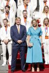 Den Haag 10 augustus 2021
Koning Willem Alexander en Koningin Maxima ontvangen op paleis noordeinde alle medaillewinnaars van de Olympische spelen in Tokyo. oa Sifan Hassan Harrie Lavreysen  Kiran Badloe Annemiek v d Vleuten Niek Kimmann Shanne Braspennincx Abdi Nageeye Jeffrey Hoogland Gabriella Schloesser Steve Wijler Arno Kamminga Sharon v Rouwendaal Tom Dumoulin Anouk Vetter Femke Bol Nouchka Fontijn Merel Smulders Sanne v Dijke Maikel v d Vleuten Kirsten Wild Annemiek Bekkering Annette Duetz Emma Oosterwegel Marit Bouwmeester Anna v d Breggen Roy v d Berg , heren 4 roeien , dames 2 roeien, heren 4x 400m  en het nederlands dames hockeyteam .Ook chef de Mission Pieter v d Hoogenband is er natuurlijk bij .