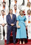 Den Haag 10 augustus 2021
Koning Willem Alexander en Koningin Maxima ontvangen op paleis noordeinde alle medaillewinnaars van de Olympische spelen in Tokyo. oa Sifan Hassan Harrie Lavreysen  Kiran Badloe Annemiek v d Vleuten Niek Kimmann Shanne Braspennincx Abdi Nageeye Jeffrey Hoogland Gabriella Schloesser Steve Wijler Arno Kamminga Sharon v Rouwendaal Tom Dumoulin Anouk Vetter Femke Bol Nouchka Fontijn Merel Smulders Sanne v Dijke Maikel v d Vleuten Kirsten Wild Annemiek Bekkering Annette Duetz Emma Oosterwegel Marit Bouwmeester Anna v d Breggen Roy v d Berg , heren 4 roeien , dames 2 roeien, heren 4x 400m  en het nederlands dames hockeyteam .Ook chef de Mission Pieter v d Hoogenband is er natuurlijk bij .