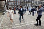 Den Haag 31 augustus 2021
Mark Rutte , Wopke Hoekstra Lillianne Ploumen Jesse Klaver Sigrid Kaag Gert Jan Segers en Rob Jetten op gesprek bij Mariette Hamer ivm vormen van nieuwe regering op het binnenhof. Lillianne Ploumen en  Jesse Klaver