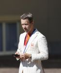 Den Haag 10 augustus 2021
Koning Willem Alexander en Koningin Maxima ontvangen op paleis noordeinde alle medaillewinnaars van de Olympische spelen in Tokyo. oa Sifan Hassan Harrie Lavreysen  Kiran Badloe Annemiek v d Vleuten Niek Kimmann Shanne Braspennincx Abdi Nageeye Jeffrey Hoogland Gabriella Schloesser Steve Wijler Arno Kamminga Sharon v Rouwendaal Tom Dumoulin Anouk Vetter Femke Bol Nouchka Fontijn Merel Smulders Sanne v Dijke Maikel v d Vleuten Kirsten Wild Annemiek Bekkering Annette Duetz Emma Oosterwegel Marit Bouwmeester Anna v d Breggen Roy v d Berg , heren 4 roeien , dames 2 roeien, heren 4x 400m  en het nederlands dames hockeyteam .Ook chef de Mission Pieter v d Hoogenband is er natuurlijk bij .