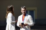 Den Haag 10 augustus 2021
Koning Willem Alexander en Koningin Maxima ontvangen op paleis noordeinde alle medaillewinnaars van de Olympische spelen in Tokyo. oa Sifan Hassan Harrie Lavreysen  Kiran Badloe Annemiek v d Vleuten Niek Kimmann Shanne Braspennincx Abdi Nageeye Jeffrey Hoogland Gabriella Schloesser Steve Wijler Arno Kamminga Sharon v Rouwendaal Tom Dumoulin Anouk Vetter Femke Bol Nouchka Fontijn Merel Smulders Sanne v Dijke Maikel v d Vleuten Kirsten Wild Annemiek Bekkering Annette Duetz Emma Oosterwegel Marit Bouwmeester Anna v d Breggen Roy v d Berg , heren 4 roeien , dames 2 roeien, heren 4x 400m  en het nederlands dames hockeyteam .Ook chef de Mission Pieter v d Hoogenband is er natuurlijk bij .