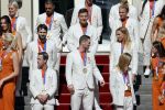 Den Haag 10 augustus 2021
Koning Willem Alexander en Koningin Maxima ontvangen op paleis noordeinde alle medaillewinnaars van de Olympische spelen in Tokyo. oa Sifan Hassan Harrie Lavreysen  Kiran Badloe Annemiek v d Vleuten Niek Kimmann Shanne Braspennincx Abdi Nageeye Jeffrey Hoogland Gabriella Schloesser Steve Wijler Arno Kamminga Sharon v Rouwendaal Tom Dumoulin Anouk Vetter Femke Bol Nouchka Fontijn Merel Smulders Sanne v Dijke Maikel v d Vleuten Kirsten Wild Annemiek Bekkering Annette Duetz Emma Oosterwegel Marit Bouwmeester Anna v d Breggen Roy v d Berg , heren 4 roeien , dames 2 roeien, heren 4x 400m  en het nederlands dames hockeyteam .Ook chef de Mission Pieter v d Hoogenband is er natuurlijk bij .