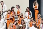Den Haag 10 augustus 2021
Koning Willem Alexander en Koningin Maxima ontvangen op paleis noordeinde alle medaillewinnaars van de Olympische spelen in Tokyo. oa Sifan Hassan Harrie Lavreysen  Kiran Badloe Annemiek v d Vleuten Niek Kimmann Shanne Braspennincx Abdi Nageeye Jeffrey Hoogland Gabriella Schloesser Steve Wijler Arno Kamminga Sharon v Rouwendaal Tom Dumoulin Anouk Vetter Femke Bol Nouchka Fontijn Merel Smulders Sanne v Dijke Maikel v d Vleuten Kirsten Wild Annemiek Bekkering Annette Duetz Emma Oosterwegel Marit Bouwmeester Anna v d Breggen Roy v d Berg , heren 4 roeien , dames 2 roeien, heren 4x 400m  en het nederlands dames hockeyteam .Ook chef de Mission Pieter v d Hoogenband is er natuurlijk bij .