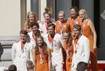 Den Haag 10 augustus 2021
Koning Willem Alexander en Koningin Maxima ontvangen op paleis noordeinde alle medaillewinnaars van de Olympische spelen in Tokyo. oa Sifan Hassan Harrie Lavreysen  Kiran Badloe Annemiek v d Vleuten Niek Kimmann Shanne Braspennincx Abdi Nageeye Jeffrey Hoogland Gabriella Schloesser Steve Wijler Arno Kamminga Sharon v Rouwendaal Tom Dumoulin Anouk Vetter Femke Bol Nouchka Fontijn Merel Smulders Sanne v Dijke Maikel v d Vleuten Kirsten Wild Annemiek Bekkering Annette Duetz Emma Oosterwegel Marit Bouwmeester Anna v d Breggen Roy v d Berg , heren 4 roeien , dames 2 roeien, heren 4x 400m  en het nederlands dames hockeyteam .Ook chef de Mission Pieter v d Hoogenband is er natuurlijk bij .