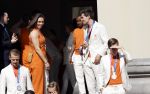Den Haag 10 augustus 2021
Koning Willem Alexander en Koningin Maxima ontvangen op paleis noordeinde alle medaillewinnaars van de Olympische spelen in Tokyo. oa Sifan Hassan Harrie Lavreysen  Kiran Badloe Annemiek v d Vleuten Niek Kimmann Shanne Braspennincx Abdi Nageeye Jeffrey Hoogland Gabriella Schloesser Steve Wijler Arno Kamminga Sharon v Rouwendaal Tom Dumoulin Anouk Vetter Femke Bol Nouchka Fontijn Merel Smulders Sanne v Dijke Maikel v d Vleuten Kirsten Wild Annemiek Bekkering Annette Duetz Emma Oosterwegel Marit Bouwmeester Anna v d Breggen Roy v d Berg , heren 4 roeien , dames 2 roeien, heren 4x 400m  en het nederlands dames hockeyteam .Ook chef de Mission Pieter v d Hoogenband is er natuurlijk bij .