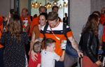 Schiphol 9 augustus 2021
Aankomst olympische sporters op schiphol in hotel Hilton. Roy v d Berg met vrouw en kinderen