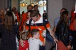 Schiphol 9 augustus 2021
Aankomst olympische sporters op schiphol in hotel Hilton. Roy v d Berg met vrouw en kinderen