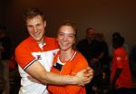 Schiphol 9 augustus 2021
Aankomst olympische sporters op schiphol in hotel Hilton. Shanne Braspennincx met vriend Jeffrey Hoogland