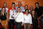 Schiphol 9 augustus 2021
Aankomst olympische sporters op schiphol in hotel Hilton. Shanne Braspennincx met vriend Jeffrey Hoogland en familie