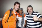 Schiphol 9 augustus 2021
Aankomst olympische sporters op schiphol in hotel Hilton. Sifan hassan met manager en een fan