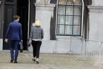 Den Haag 31 augustus 2021
Mark Rutte , Wopke Hoekstra Lillianne Ploumen Jesse Klaver Sigrid Kaag Gert Jan Segers en Rob Jetten op gesprek bij Mariette Hamer ivm vormen van nieuwe regering op het binnenhof.