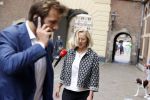 Den Haag 31 augustus 2021
Mark Rutte , Wopke Hoekstra Lillianne Ploumen Jesse Klaver Sigrid Kaag Gert Jan Segers en Rob Jetten op gesprek bij Mariette Hamer ivm vormen van nieuwe regering op het binnenhof.