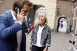 Den Haag 31 augustus 2021
Mark Rutte , Wopke Hoekstra Lillianne Ploumen Jesse Klaver Sigrid Kaag Gert Jan Segers en Rob Jetten op gesprek bij Mariette Hamer ivm vormen van nieuwe regering op het binnenhof.