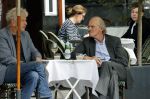 Amsterdam 20 augustus 2021
Advocaat Stefan Kalff en oud miss nederland organisator Hans Konings op terras.