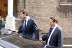 Den Haag 31 augustus 2021
Mark Rutte , Wopke Hoekstra Lillianne Ploumen Jesse Klaver Sigrid Kaag Gert Jan Segers en Rob Jetten op gesprek bij Mariette Hamer ivm vormen van nieuwe regering op het binnenhof.