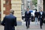 Den Haag 31 augustus 2021
Mark Rutte , Wopke Hoekstra Lillianne Ploumen Jesse Klaver Sigrid Kaag Gert Jan Segers en Rob Jetten op gesprek bij Mariette Hamer ivm vormen van nieuwe regering op het binnenhof.