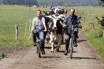 Ruinerwold 3 augustus 2022
Boer Evert met zijn nieuwe vriendin Maud bij zijn boerderij . Matthijs Albers was mee.