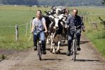 Ruinerwold 3 augustus 2022
Boer Evert met zijn nieuwe vriendin Maud bij zijn boerderij . Matthijs Albers was mee.
