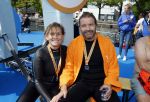Amsterdam 28 augustus 2022
ALS Cityswim door de grachten van Amsterdam . Mari Carmen Oudendijk zwemt voor en met haar broer Carlos die aan ALS lijdt.