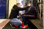 ABU DHABI, UNITED ARAB EMIRATES - DECEMBER 12: Race winner and 2021 F1 World Drivers Champion Max Verstappen of Netherlands and Red Bull Racing celebrates with his father Jos Verstappen in parc ferme during the F1 Grand Prix of Abu Dhabi at Yas Marina Circuit on December 12, 2021 in Abu Dhabi, United Arab Emirates. (Photo by Mark Thompson/Getty Images)