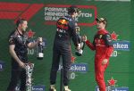 Zandvoort 4 september 2022
Nederlandse F1 Grand Prix op circuit Zandvoort.
Het podium met Max Verstappen 1e George Rusell 2e en Charles Leclerc 3e. Prins Bernhard reikt de prijzen uit.