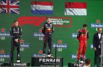 Zandvoort 4 september 2022
Nederlandse F1 Grand Prix op circuit Zandvoort.
Het podium met Max Verstappen 1e George Rusell 2e en Charles Leclerc 3e. Prins Bernhard reikt de prijzen uit.