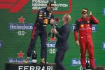 Zandvoort 4 september 2022
Nederlandse F1 Grand Prix op circuit Zandvoort.
Het podium met Max Verstappen 1e George Rusell 2e en Charles Leclerc 3e. Prins Bernhard reikt de prijzen uit.
