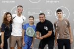 Capelle aan de IJssel 7 september 2022
Presentatie kleinglijn voor Padel van Robin van Persie en zijn vrouw Bouchra v Persie. Robin met zijn vrouw Bouchra zoon Shaqueel Dina Layla en Najib Amhali