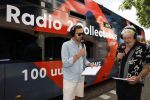 Blaricum 7 september 2022
Ruud de Wild en Gijs Staverman toeren met deRadio2 collectebus door nederland om geld op te halen voor het KWF. in Blaricum gingen ze bij ijssalon de HOOP langs.