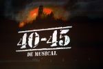 Barneveld 23 augustus 2023
Dorian Bindels en Soy Kroon gaan de mannelijke hoofdrollen spelen in 40-45 de Musical die door Studio 100 geproduceerd wordt . De vrouwelijke hoofdrollen worden vertolkt door Niniane Everaert en Gaia Aikman .De voorstelling gaat spelen in de midden Nederland hallen. Gert Verhulst is de bedenker. Renze Klamer presenteert het .