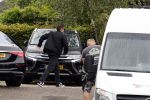 Rotterdam en Berkel en Rodenrijs 24 augustus 2023
Andre Hazes en Monique Westenberg arriveren in geblindeerde limo bij de rechtbank van Rotterdam ivm rechtszaak over dat hun zoontje Dre van school gehouden is  voor vakantie . Daarna rijden ze naar hun huis in Berkel. Er is veel pers op af gekomen . De Politie ving hen op bij de rechtbank.