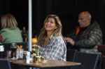 Amsterdam 4 augustus 2023
Estelle Cruijff op terras bij v Dam.