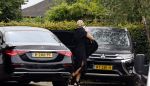 Rotterdam en Berkel en Rodenrijs 24 augustus 2023
Andre Hazes en Monique Westenberg arriveren in geblindeerde limo bij de rechtbank van Rotterdam ivm rechtszaak over dat hun zoontje Dre van school gehouden is  voor vakantie . Daarna rijden ze naar hun huis in Berkel. Er is veel pers op af gekomen . De Politie ving hen op bij de rechtbank.