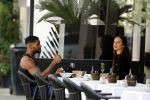 Amsterdam 8 augustus 2024
Famke Louise en Denzel Slager lunchen in Amsterdam zuid . Ze rijden in een electrische Porsche Tacan