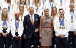 Den Haag 13 augustus 2024
Alle medaillewinnaars bij de olympische spelen op bezoek bij Koning Willem Alexander en Koningin Maxima op huis ten Bosch . oa aanwezig Femke Bol Sifan hassan Harrie Lavreysen Sharon v Rouwendaal Worthy de Jong Marit Bouwmeester Roy v d Berg de Hockey heren de hockey dames en alle roeiers.