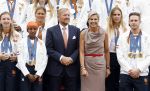 Den Haag 13 augustus 2024
Alle medaillewinnaars bij de olympische spelen op bezoek bij Koning Willem Alexander en Koningin Maxima op huis ten Bosch . oa aanwezig Femke Bol Sifan hassan Harrie Lavreysen Sharon v Rouwendaal Worthy de Jong Marit Bouwmeester Roy v d Berg de Hockey heren de hockey dames en alle roeiers.