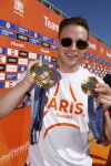 Scheveningen 12 augustus 2024
Aankomst olympische sporters in scheveningen . Humberto Tan presenteert het programma..
Harrie Lavreysen