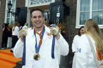 Den Haag 13 augustus 2024
De Olympische sporters die een medaille gehaald hebben worden ontvangen door premier Dick Schoof . Harrie Lavreysen