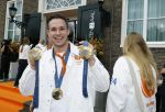 Den Haag 13 augustus 2024
De Olympische sporters die een medaille gehaald hebben worden ontvangen door premier Dick Schoof . Harrie Lavreysen