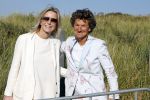 Scheveningen 27 augustus 2024
Afscheids feestje van Mark Rutte bij strandtent Culpepper. Kasja Ollongren met partner Irene v d Brekel