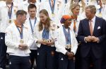 Den Haag 13 augustus 2024
Alle medaillewinnaars bij de olympische spelen op bezoek bij Koning Willem Alexander en Koningin Maxima op huis ten Bosch . oa aanwezig Femke Bol Sifan hassan Harrie Lavreysen Sharon v Rouwendaal Worthy de Jong Marit Bouwmeester Roy v d Berg de Hockey heren de hockey dames en alle roeiers.