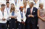 Den Haag 13 augustus 2024
Alle medaillewinnaars bij de olympische spelen op bezoek bij Koning Willem Alexander en Koningin Maxima op huis ten Bosch . oa aanwezig Femke Bol Sifan hassan Harrie Lavreysen Sharon v Rouwendaal Worthy de Jong Marit Bouwmeester Roy v d Berg de Hockey heren de hockey dames en alle roeiers.