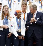 Den Haag 13 augustus 2024
Alle medaillewinnaars bij de olympische spelen op bezoek bij Koning Willem Alexander en Koningin Maxima op huis ten Bosch . oa aanwezig Femke Bol Sifan hassan Harrie Lavreysen Sharon v Rouwendaal Worthy de Jong Marit Bouwmeester Roy v d Berg de Hockey heren de hockey dames en alle roeiers.