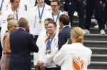 Den Haag 13 augustus 2024
Alle medaillewinnaars bij de olympische spelen op bezoek bij Koning Willem Alexander en Koningin Maxima op huis ten Bosch . oa aanwezig Femke Bol Sifan hassan Harrie Lavreysen Sharon v Rouwendaal Worthy de Jong Marit Bouwmeester Roy v d Berg de Hockey heren de hockey dames en alle roeiers. Koning Willem Alexander Koningin Maxima Pieter v d Hoogenband en Harry Lavreysen