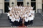 Den Haag 13 augustus 2024
Alle medaillewinnaars bij de olympische spelen op bezoek bij Koning Willem Alexander en Koningin Maxima op huis ten Bosch . oa aanwezig Femke Bol Sifan hassan Harrie Lavreysen Sharon v Rouwendaal Worthy de Jong Marit Bouwmeester Roy v d Berg de Hockey heren de hockey dames en alle roeiers.